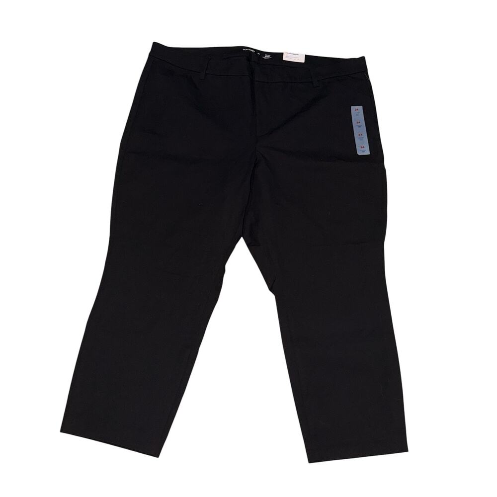 Old Navy Women's High Rise Pixie Ankle Pants Smooth Pockets Black Size 24 NWT